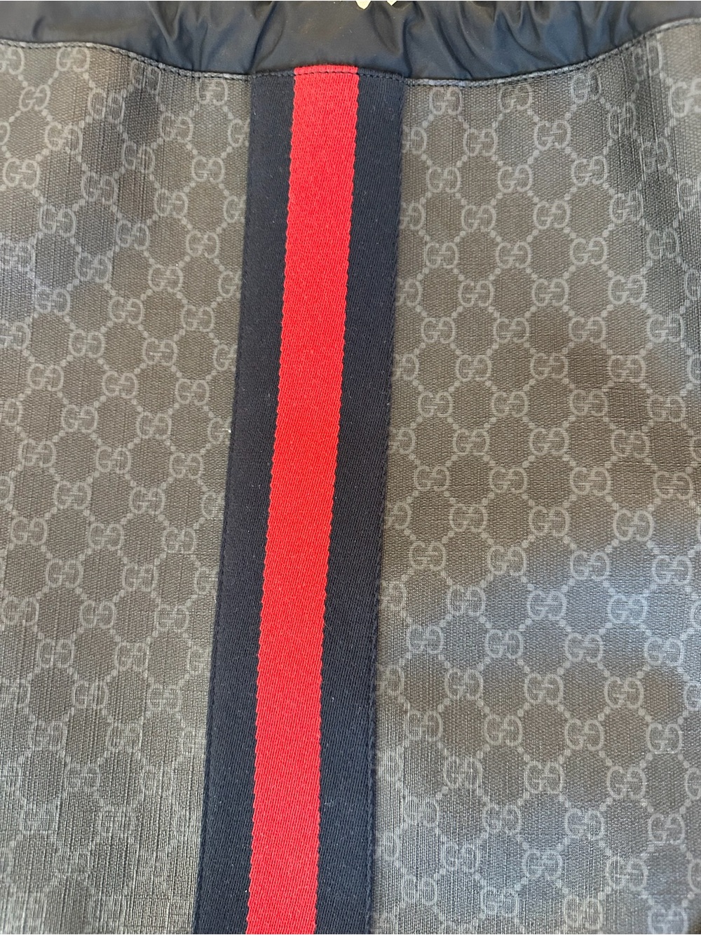 Gucci Black & Red Monogram Drawstring Backpack - Picture 3 of 8